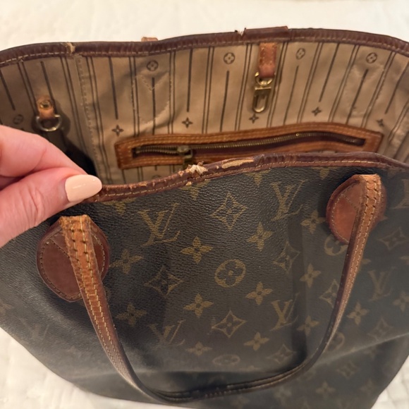 Louis Vuitton Neverfull Tote MM Brown Canvas Monogram Purse - Picture 11 of 12